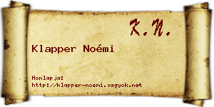 Klapper Noémi névjegykártya